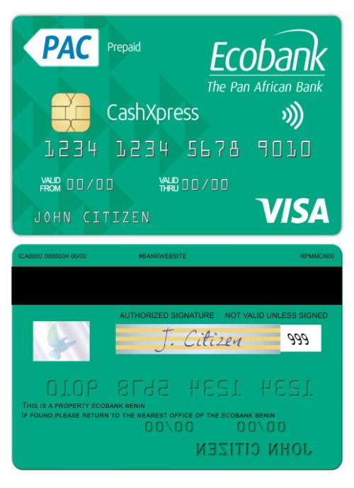Benin Ecobank visa cashxpress  card